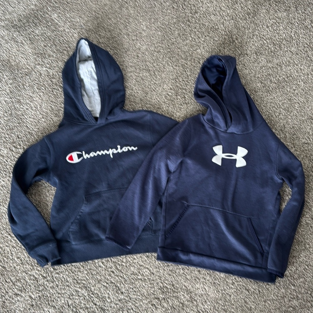 Boys Champion and Under Armour hoodie